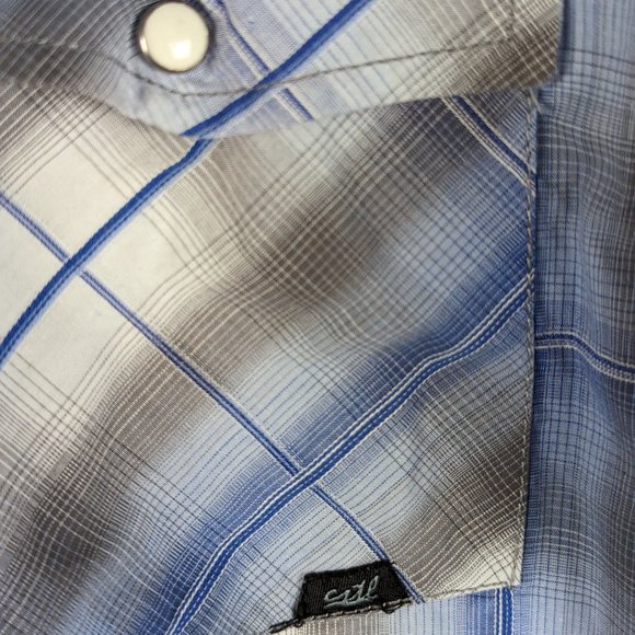 Coastal* Men's Short Sleeve Snap Button Down Curved Hem Pocket Shirt~ Size XXL - Picture 5 of 11